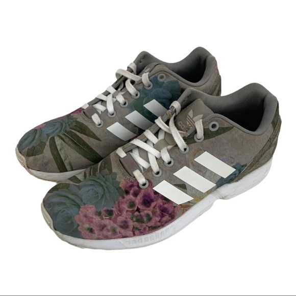 adidas zx flux grey floral